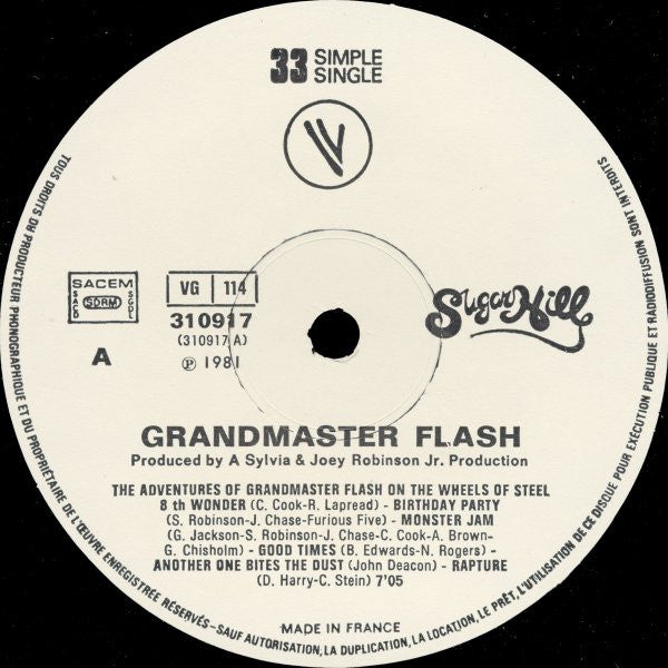 Grandmaster Flash : The Adventures Of Grandmaster Flash On The Wheels Of Steel (12", Single, Ltd)