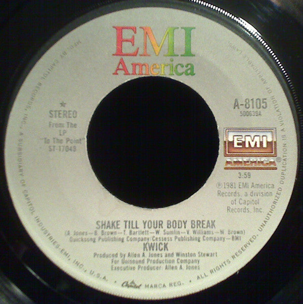 Kwick : Shake Till Your Body Break (7", Single)