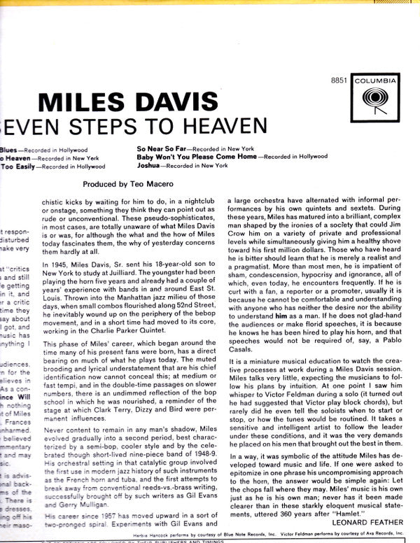 Miles Davis : Seven Steps To Heaven (LP, Album, RE)