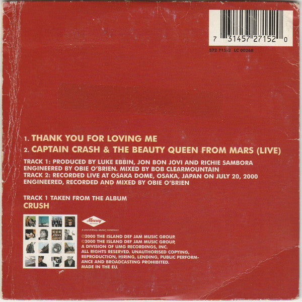 Bon Jovi : Thank You For Loving Me (CD, Single)