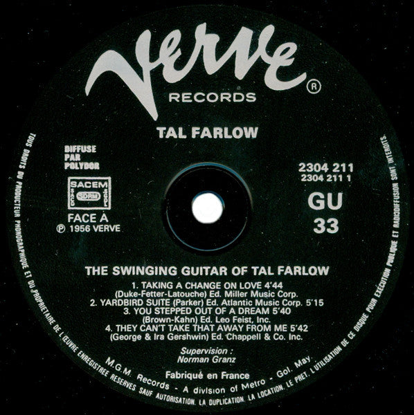 Tal Farlow : The Swinging Guitar Of Tal Farlow (LP, Album, Mono, RE)
