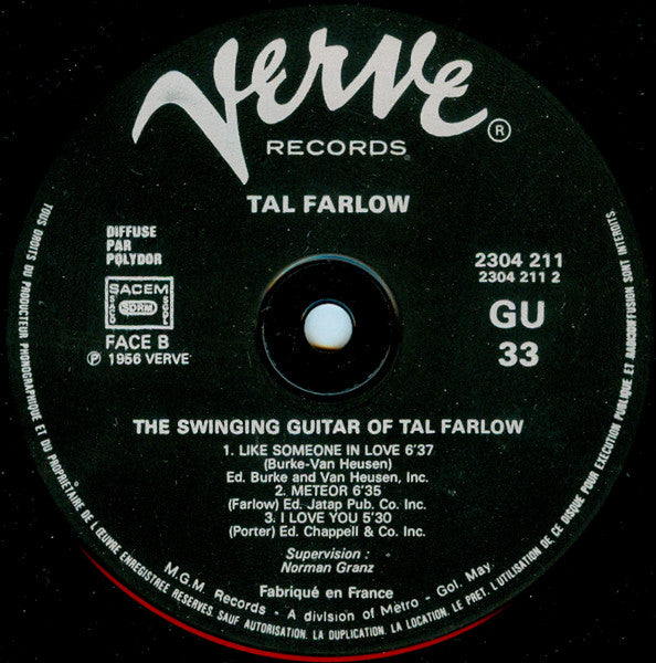 Tal Farlow : The Swinging Guitar Of Tal Farlow (LP, Album, Mono, RE)