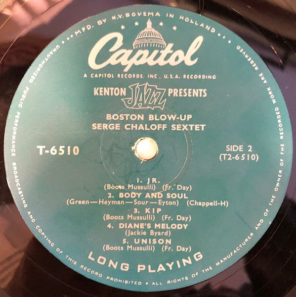 The Serge Chaloff Sextet : Boston Blow-Up! (LP, Album, Mono)