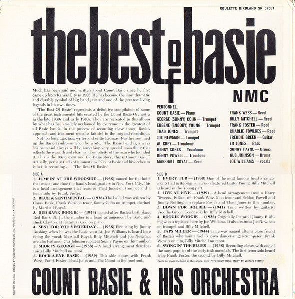 Count Basie & His Orchestra* : The Best Of Basie (LP, Album, RP)