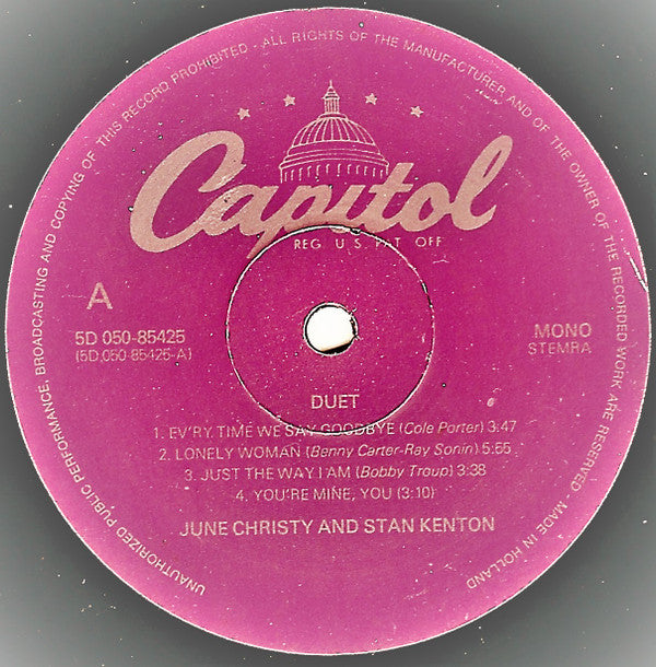 June Christy, Stan Kenton : Duet (LP, Mono, RE)