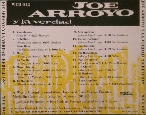 Joe Arroyo Y La Verdad : Rebelión (CD, Comp)