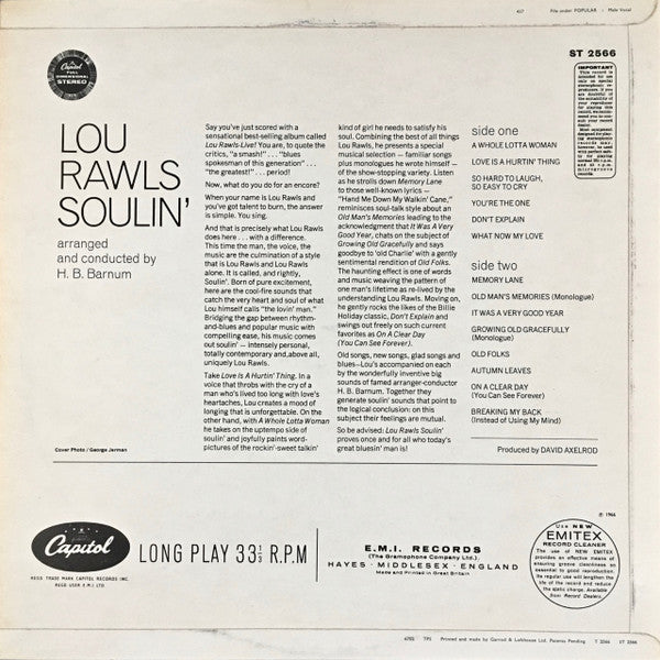 Lou Rawls : Soulin' (LP, Album)