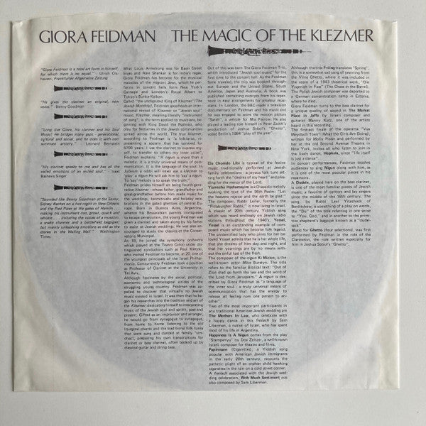Giora Feidman : The Magic Of The Klezmer / Der Zauber Des Klezmer (LP, Album)