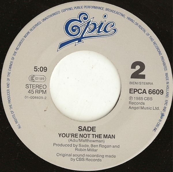 Sade : The Sweetest Taboo (7", Single)