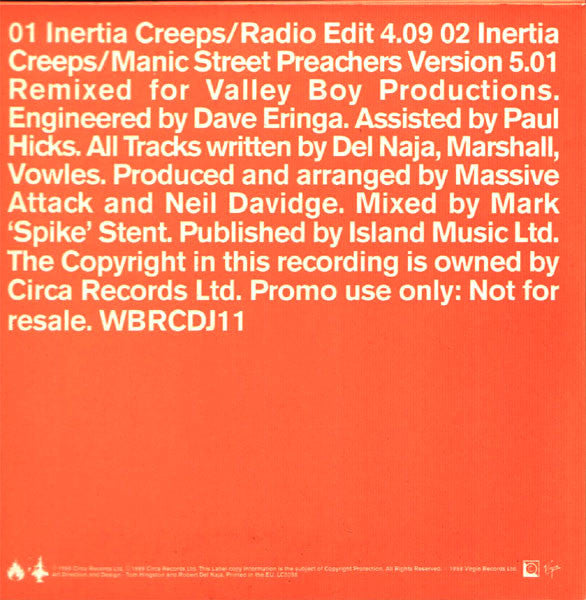 Massive Attack : Inertia Creeps (CD, Single, Promo, Car)
