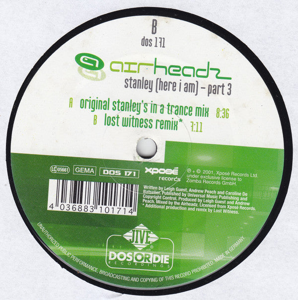 Airheadz : Stanley (Here I Am) (Part 3) (12")