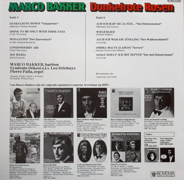 Marco Bakker : Dunkelrote Rosen (LP, Album, RE)