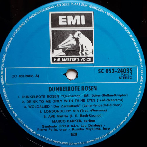 Marco Bakker : Dunkelrote Rosen (LP, Album, RE)