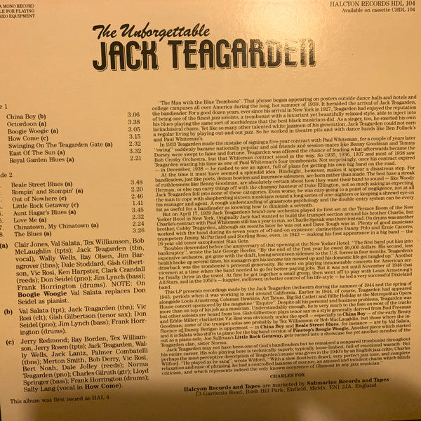 Jack Teagarden : The Unforgettable (LP, Album)