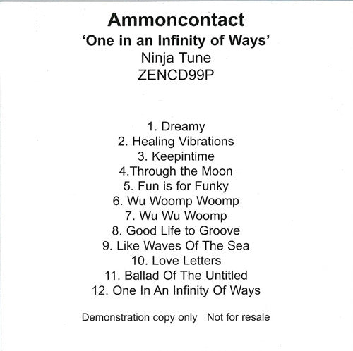 AmmonContact : One In An Infinity Of Ways (CD, Album, Promo)