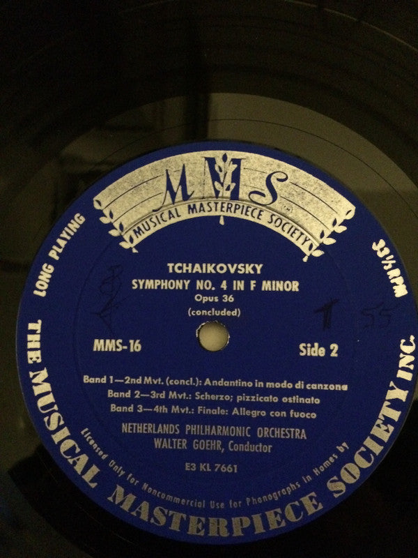 Pyotr Ilyich Tchaikovsky, Nederlands Philharmonisch Orkest, Walter Goehr : Symphony No. 4 F Minor, Opus 36 (10")