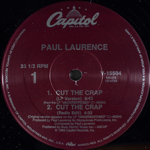 Paul Laurence : Cut The Crap (12")