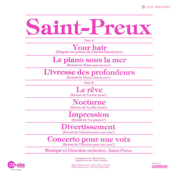 Saint-Preux : Your Hair (D'Après Un Poème De Charles Baudelaire) (LP, Album, Gat)