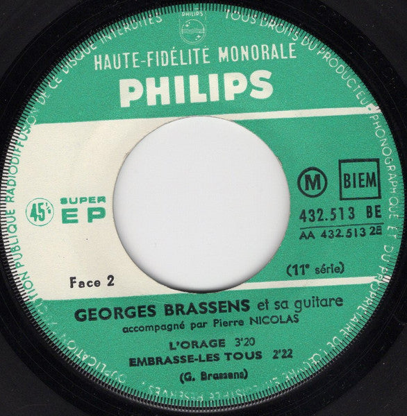 Georges Brassens : Les Funérailles D'antan (7", EP, Mono, RE)