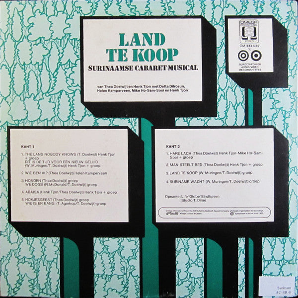 Surinaamse Cabaret Musical : Land Te Koop (LP, Album, Gat)