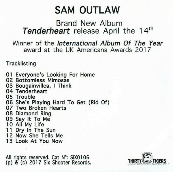 Sam Outlaw : Tenderheart (CDr, Album, Promo)