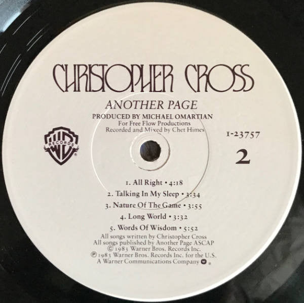 Christopher Cross : Another Page (LP, Album, Win)