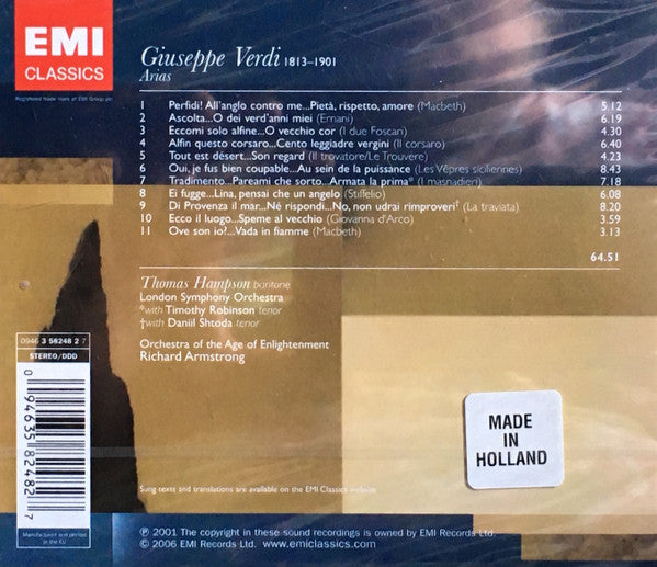 Thomas Hampson : Verdi Opera Arias (CD, Album, RE)