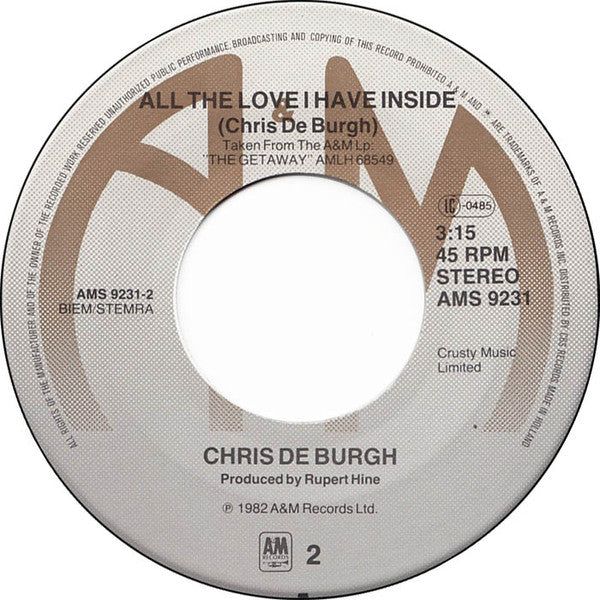 Chris De Burgh : The Getaway (7", Single)