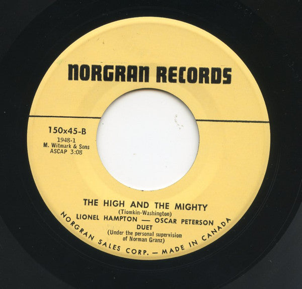 Lionel Hampton Quintet, Lionel Hampton, Oscar Peterson : September Song / The High And The Mighty (7", Single)