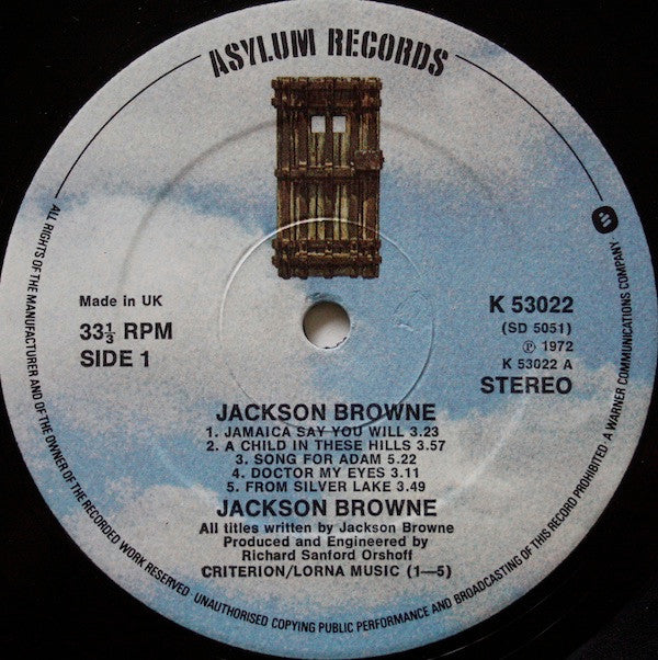 Jackson Browne : Jackson Browne (LP, Album, RE)