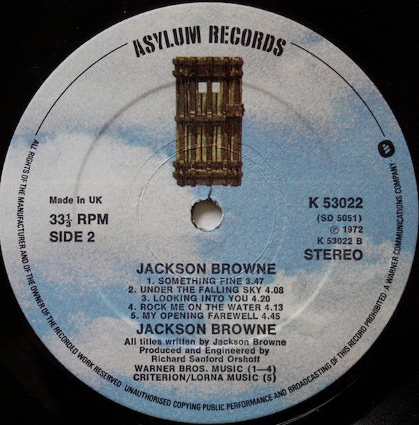Jackson Browne : Jackson Browne (LP, Album, RE)