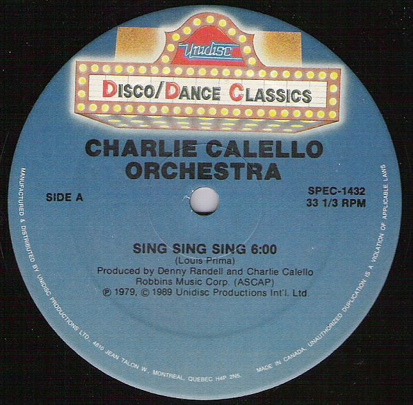 The Charlie Calello Orchestra / Ferrara : Sing, Sing, Sing / Love Attack (12", RP)