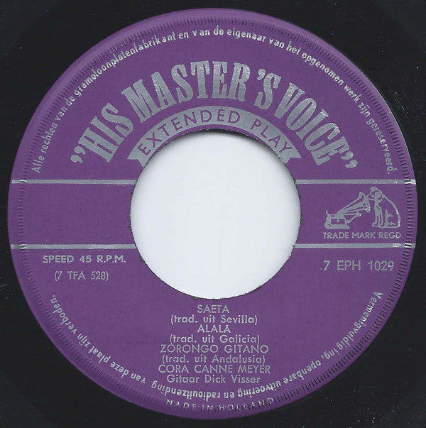 Cora Canne Meijer, Dick Visser : Spanish Folksongs (7", EP)