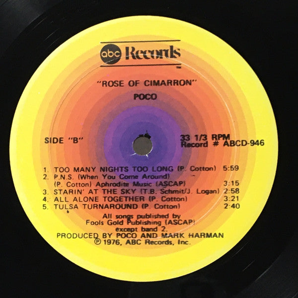 Poco (3) : Rose Of Cimarron (LP, Album, Gol)