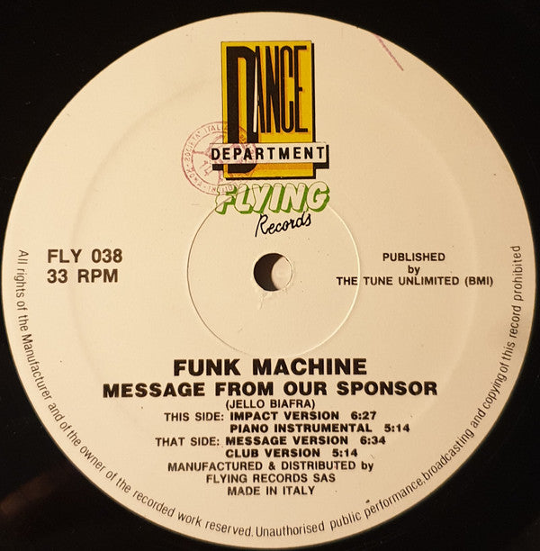Funk Machine : Message From Our Sponsor (12")
