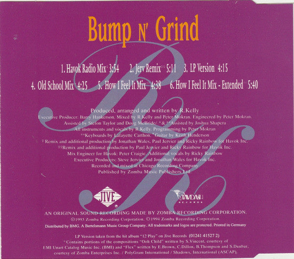 R. Kelly : Bump N' Grind (CD, Single)