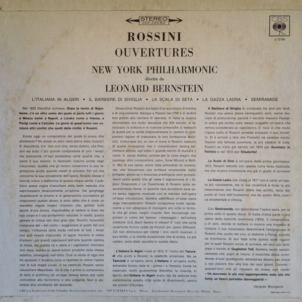 Gioacchino Rossini - New York Philharmonic, Leonard Bernstein : Ouvertures (LP)