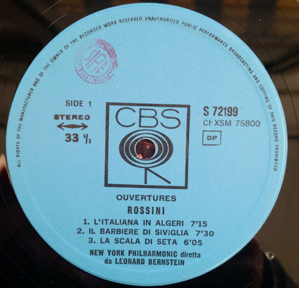 Gioacchino Rossini - New York Philharmonic, Leonard Bernstein : Ouvertures (LP)
