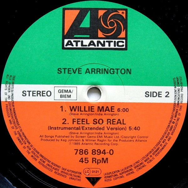 Steve Arrington : Feel So Real (12", Maxi)