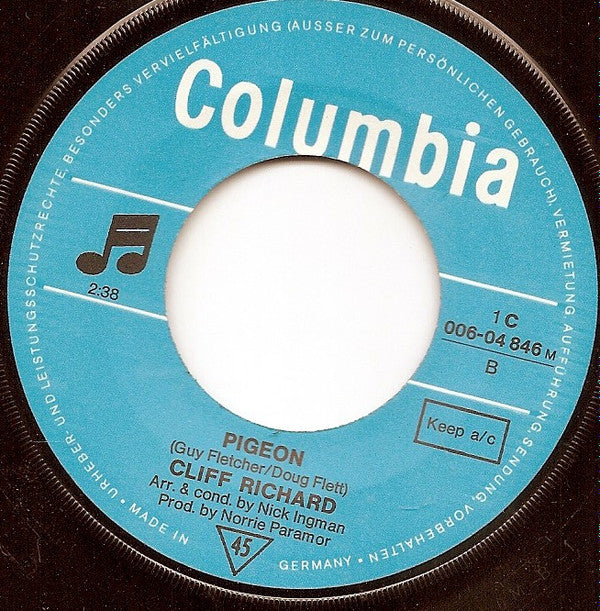 Cliff Richard : Flying Machine / Pigeon (7", Single, Mono)