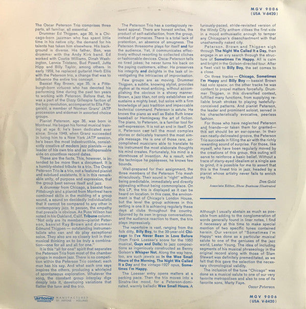 The Oscar Peterson Trio : The Trio : Live From Chicago (LP, Album)