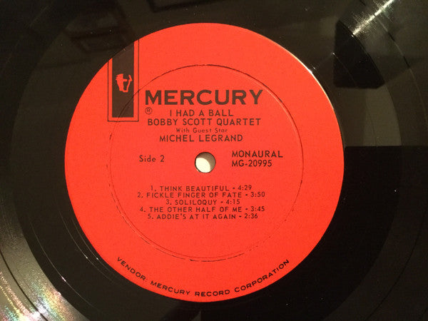 Bobby Scott Quartet With Guest Star Michel Legrand : I Had A Ball (LP, Album, Mono)