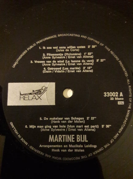 Martine Bijl : Martine Bijl Zingt (LP, Album, Mono)