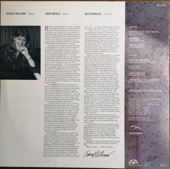 Jessica Williams (3) : Nothin' But The Truth (LP, Album)