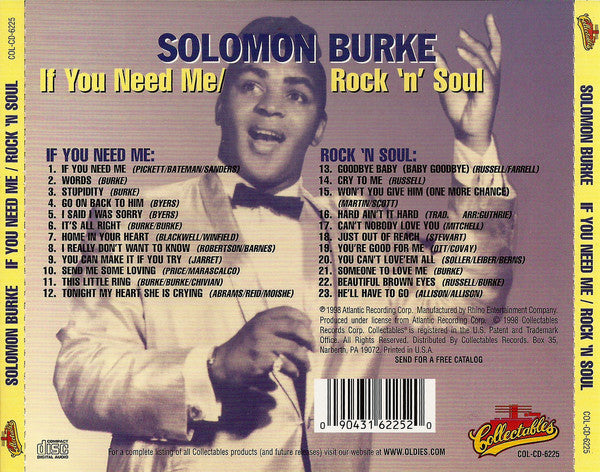 Solomon Burke : If You Need Me / Rock 'N Soul (CD, Comp)