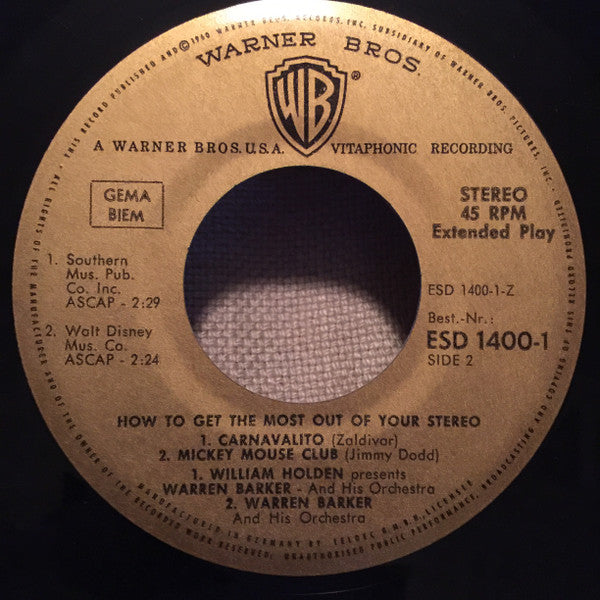 Various : How To Get The Most Out Of Your Stereo (7", Comp, Promo)