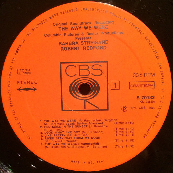 Marvin Hamlisch, Alan & Marilyn Bergman : The Way We Were (Original Soundtrack Recording) (LP)