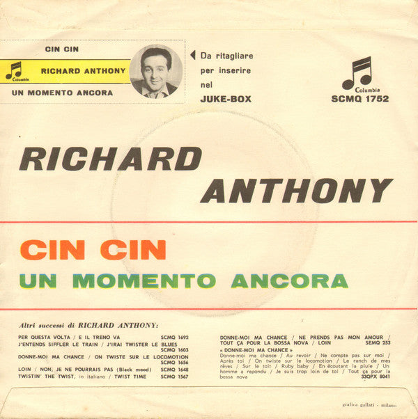 Richard Anthony (2) : Cin Cin / Un Momento Ancora (7")