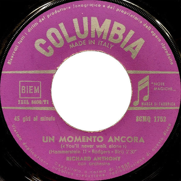 Richard Anthony (2) : Cin Cin / Un Momento Ancora (7")