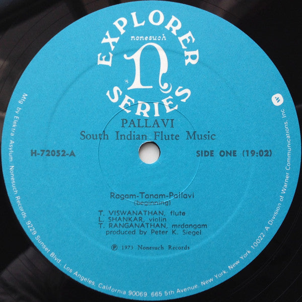 T. Viswanathan*, L. Shankar*, T. Ranganathan* : Pallavi/South Indian Flute Music (LP, Album, RE)